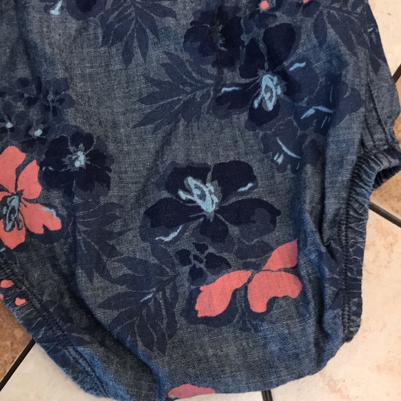 Baby Oshkosh navy blue with flowers one piece 12 months - Picture 7 of 7